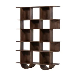 WOOOD Boekenkasten|Industriele Kasten|Sinne Boekenkast Mangohout Walnoot 130cm