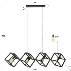 Kalfort Hanglampen|Skye 4-lichts Hanglamp Metaal