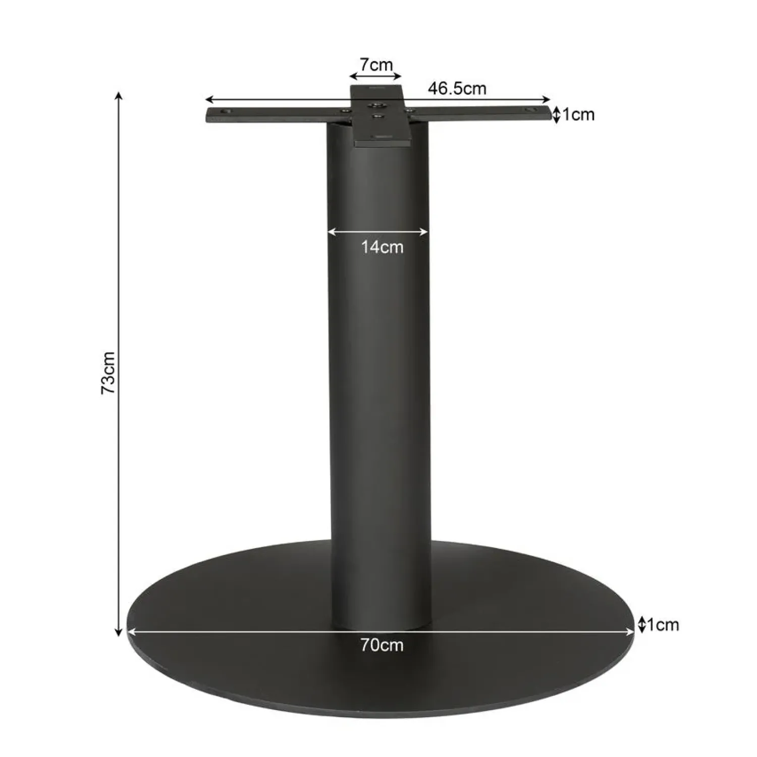 Furndea Onderstellen|Slate Kolompoot zwart 70cm