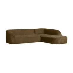 WOOOD Hoekbanken|Sloping Hoekbank Rechts Structure Velvet Brass