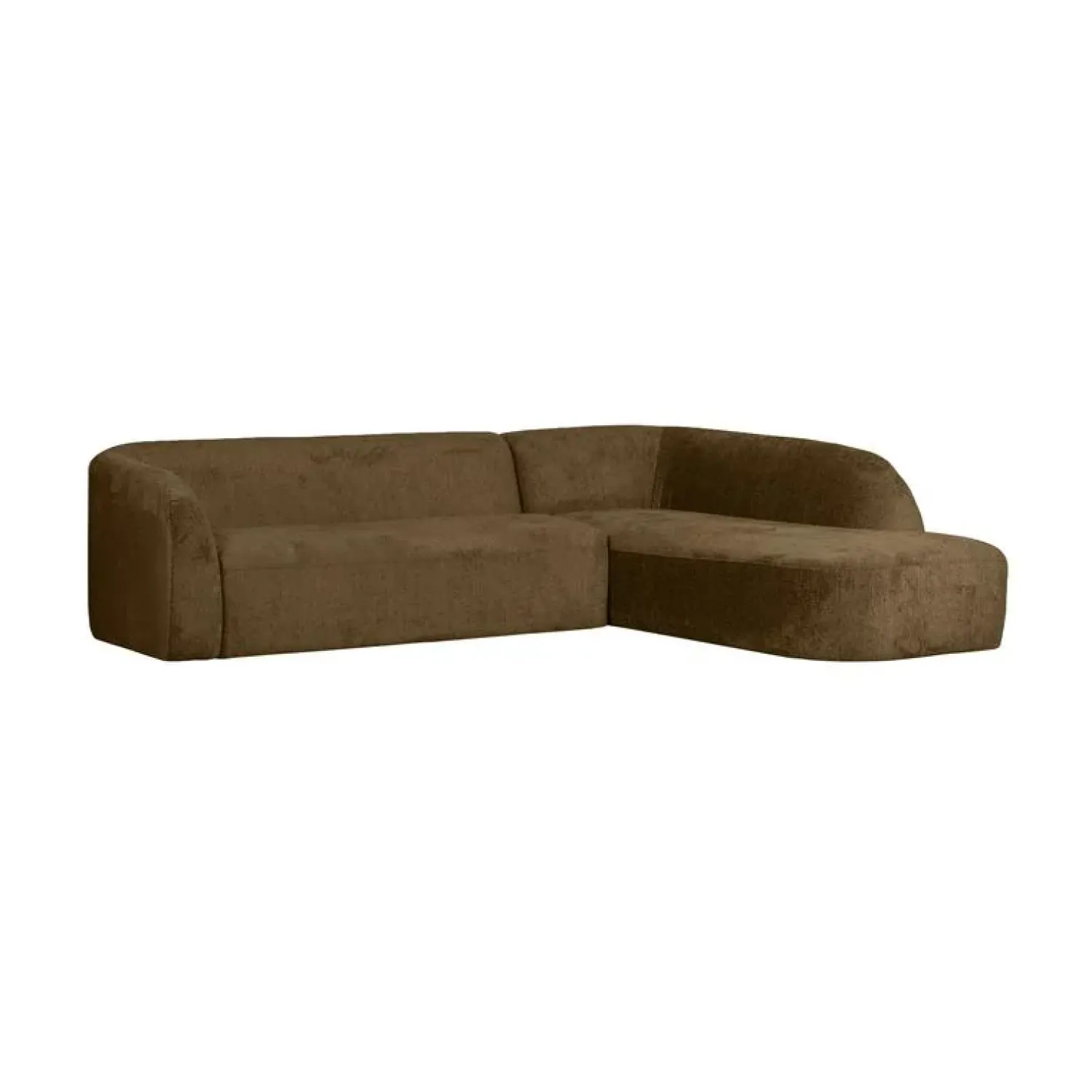 WOOOD Hoekbanken|Sloping Hoekbank Rechts Structure Velvet Brass
