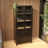 Cavetown Wandkasten|Vitrinekasten|Smalle vitrinekast Garcia industrieel zwart hout 80cm