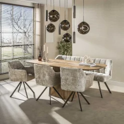 Kalfort Hanglampen|Glazen Hanglamp|Solaro 9-lichts Hanglamp Bruin glas