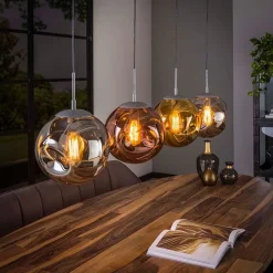 Kalfort Hanglampen|Glazen Hanglamp|Solaro 4-lichts Hanglamp industrieel