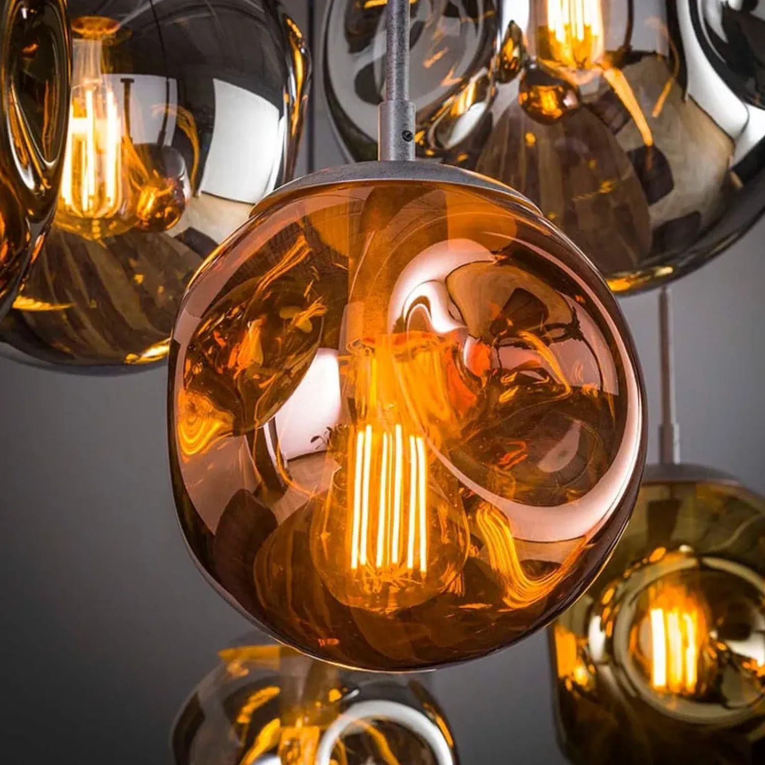 Kalfort Hanglampen|Glazen Hanglamp|Solaro 7-lichts Hanglamp industrieel