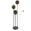 Kalfort Vloerlampen|Solaro 3-lichts Vloerlamp Getrapt Bruin glas