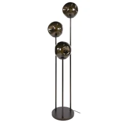 Kalfort Vloerlampen|Solaro 3-lichts Vloerlamp Getrapt Bruin glas