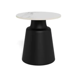Nordhavn Salontafels|Solvani Salontafel hoog Rond Keramiek Zwart-Wit 45cm