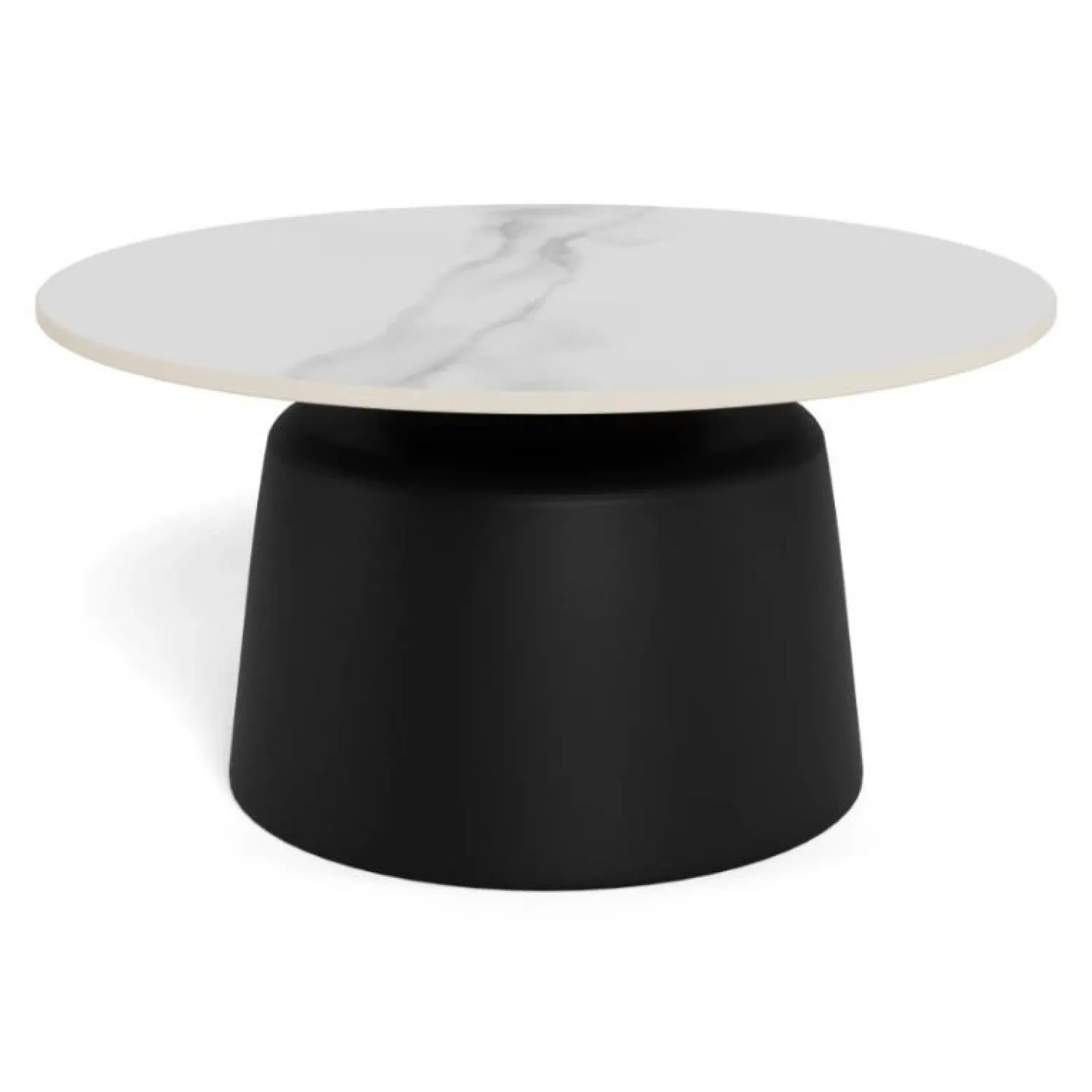 Nordhavn Salontafels|Solvani Salontafel laag Rond Keramiek Zwart-Wit 70cm
