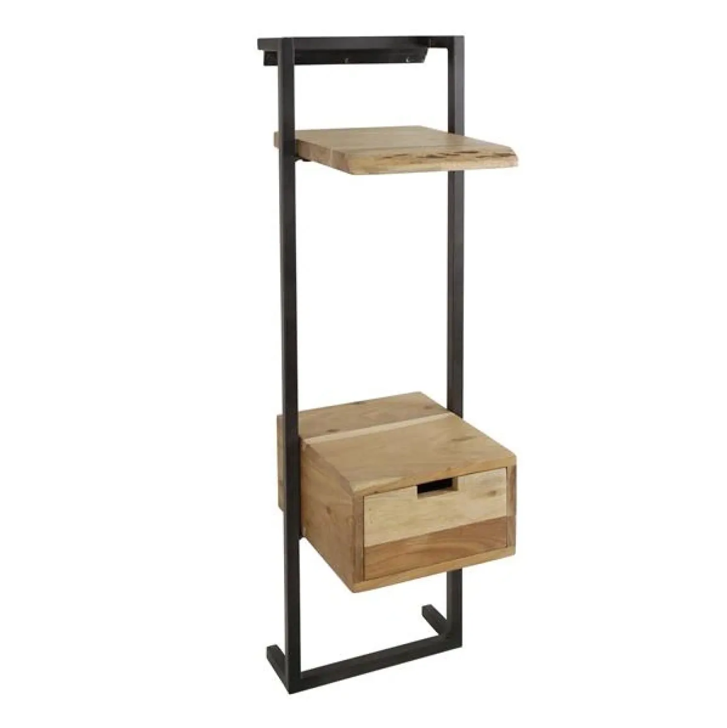 Kalfort Nachtkastjes|Industriele Kasten|Sonic houten nachtkastje hoog met plank naturel
