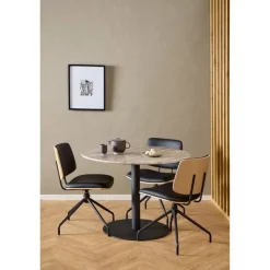 Nordhavn Eetkamerstoelen|Sorana Eetkamerstoel Zwart met Hout