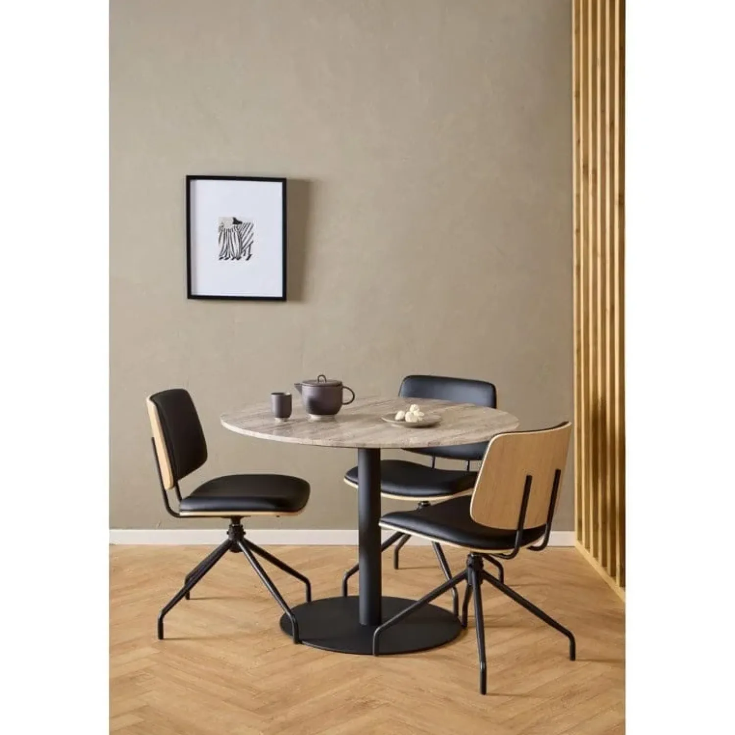 Nordhavn Eetkamerstoelen|Sorana Eetkamerstoel Zwart met Hout