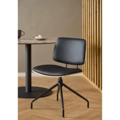 Nordhavn Eetkamerstoelen|Sorana Eetkamerstoel Zwart met Hout