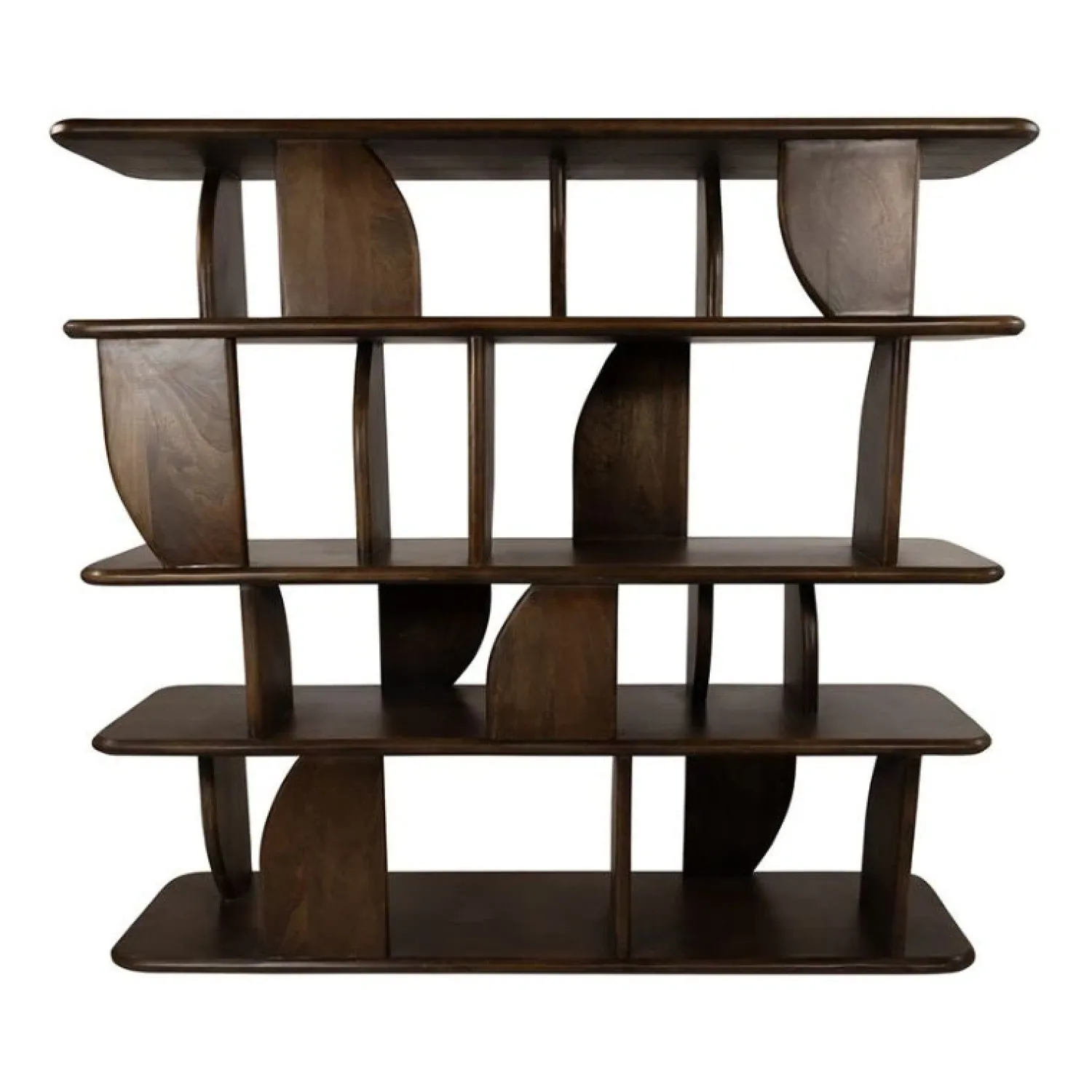 Mysons Boekenkasten|Industriele Kasten|Sorano Boekenkast mangohout Walnoot 140 cm