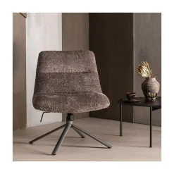 WOOOD Fauteuils|Soren Draaifauteuil Verstelbaar Wollig Bruin