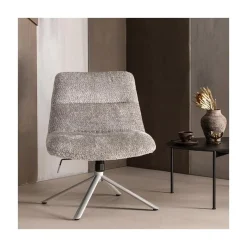 WOOOD Fauteuils|Soren Draaifauteuil Verstelbaar Wollig Grijs