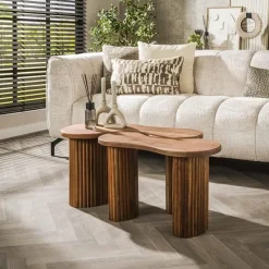 Kalfort Salontafels|Sorrento Salontafel set van 2 Acaciahout