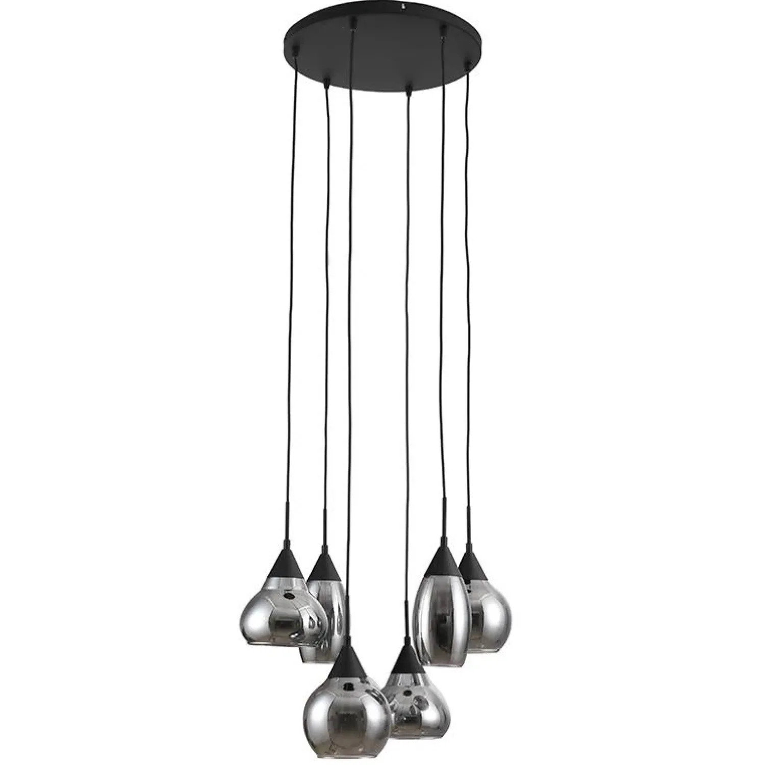 Kalfort Hanglampen|Glazen Hanglamp|Spix Hanglamp 6-lichts smoke glas