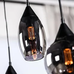 Kalfort Hanglampen|Glazen Hanglamp|Spix Hanglamp 5-lichts smoke glas