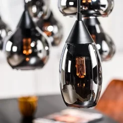 Kalfort Hanglampen|Glazen Hanglamp|Spix Hanglamp 8-lichts smoke glas