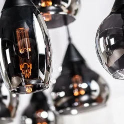 Kalfort Hanglampen|Glazen Hanglamp|Spix Hanglamp 8-lichts smoke glas