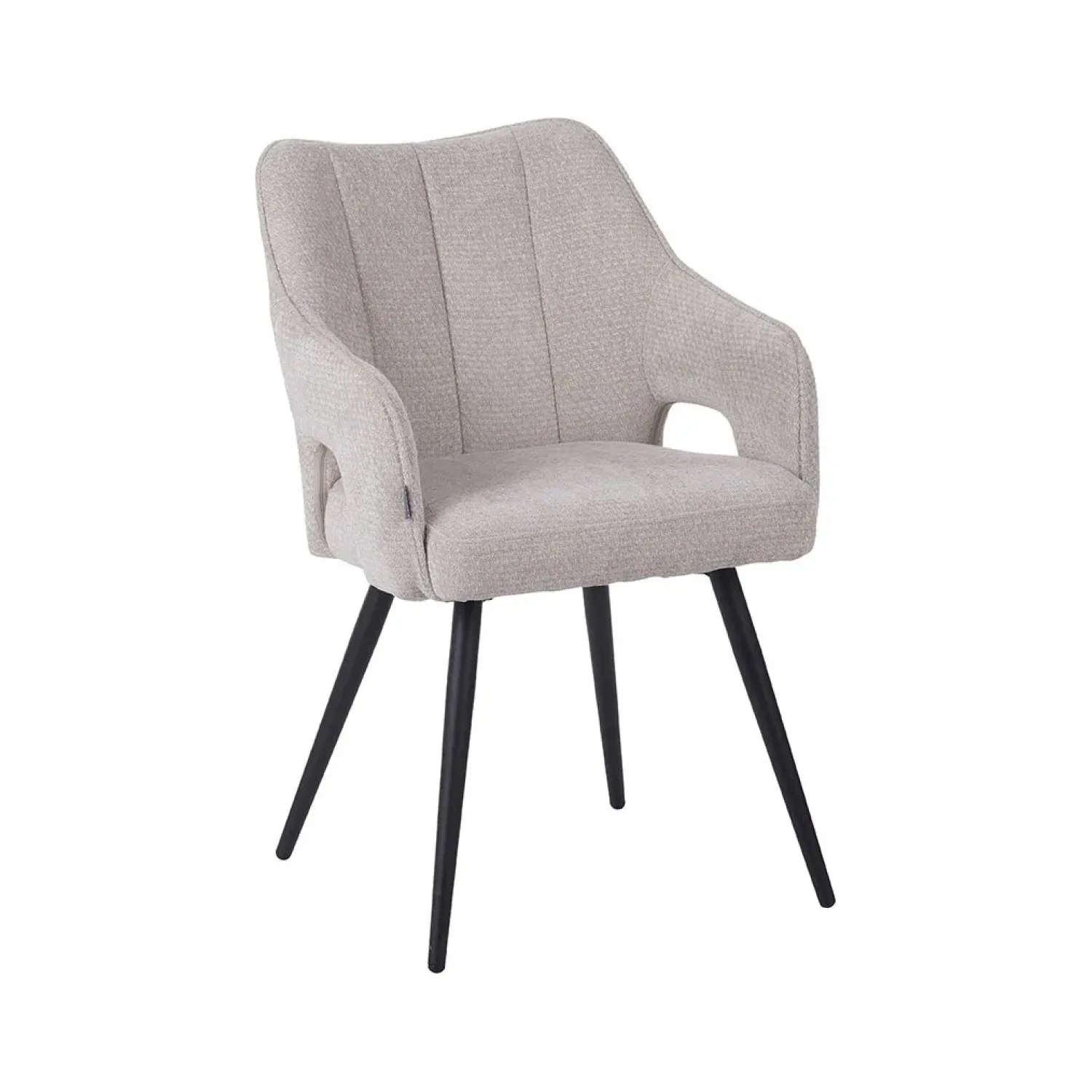 Label51 Eetkamerstoelen|Stan Eetkamerstoel Naturel met zwarte poot
