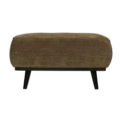 WOOOD Hockers|Statement Hocker Ribstof Olijfgroen 80cm