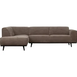 WOOOD Hoekbanken|Statement Hoekbank Links Ribstof Taupe