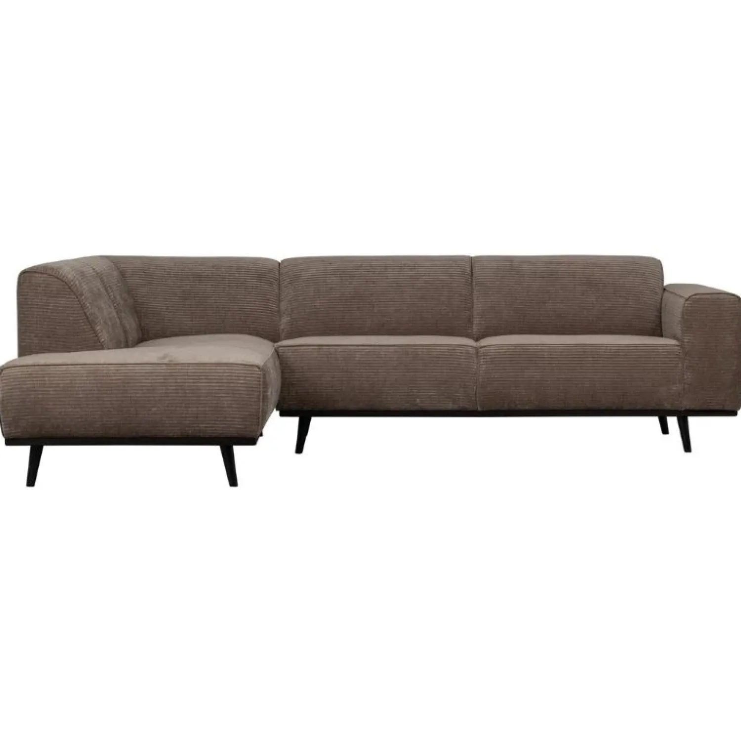 WOOOD Hoekbanken|Statement Hoekbank Links Ribstof Taupe