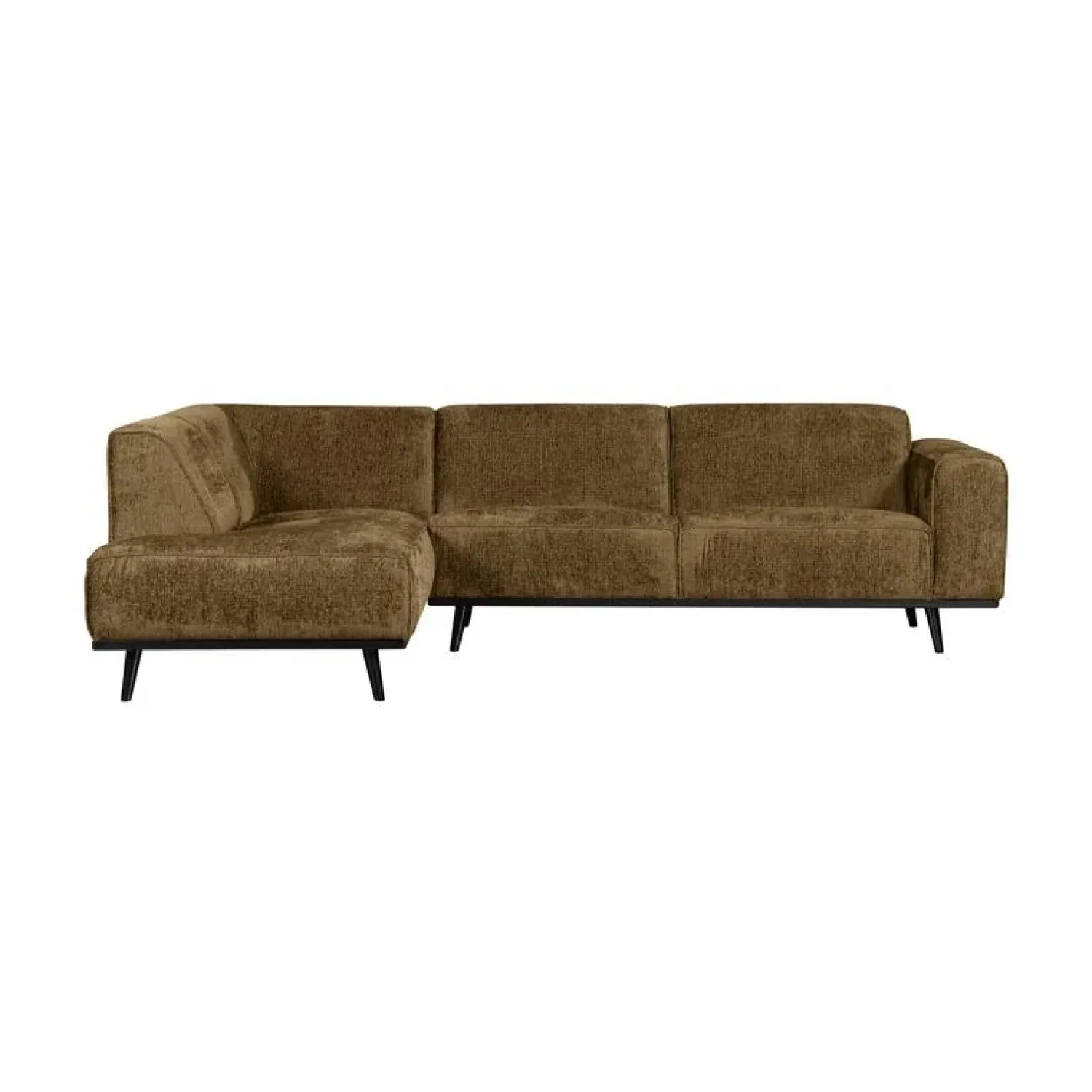WOOOD Hoekbanken|Statement Hoekbank Links Structure Velvet Brass