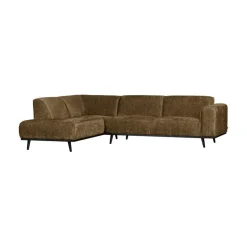 WOOOD Hoekbanken|Statement Hoekbank Links Structure Velvet Brass