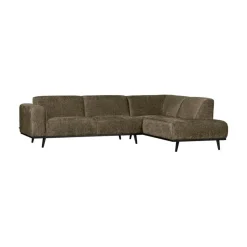 WOOOD Hoekbanken|Statement Hoekbank Rechts Structure Velvet Bonsai