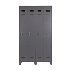 WOOOD Lockerkasten|Industriele Kasten|Stijn Lockerkast 2-Deurs Steel Grey 103cm