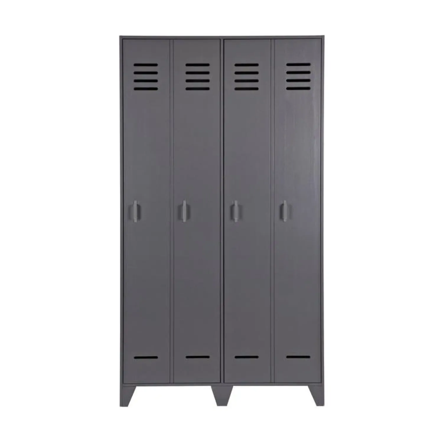 WOOOD Lockerkasten|Industriele Kasten|Stijn Lockerkast 2-Deurs Steel Grey 103cm