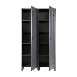 WOOOD Lockerkasten|Industriele Kasten|Stijn Lockerkast 2-Deurs Steel Grey 103cm