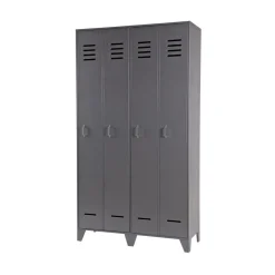 WOOOD Lockerkasten|Industriele Kasten|Stijn Lockerkast 2-Deurs Steel Grey 103cm