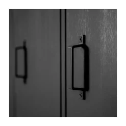 WOOOD Lockerkasten|Industriele Kasten|Stijn Lockerkast 2-Deurs Zwart 103cm
