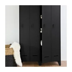 WOOOD Lockerkasten|Industriele Kasten|Stijn Lockerkast 2-Deurs Zwart 103cm