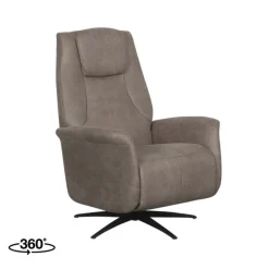 Label51 Fauteuils|Stockholm Fauteuil Taupe Microleder Elektrisch