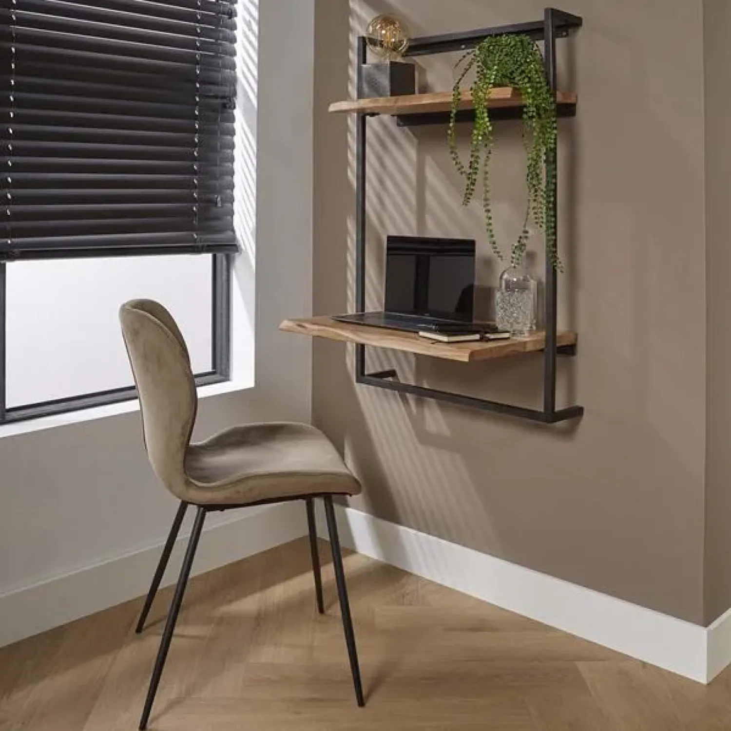 Kalfort Bureautafels|Stockton bureau zwevend acacia naturel