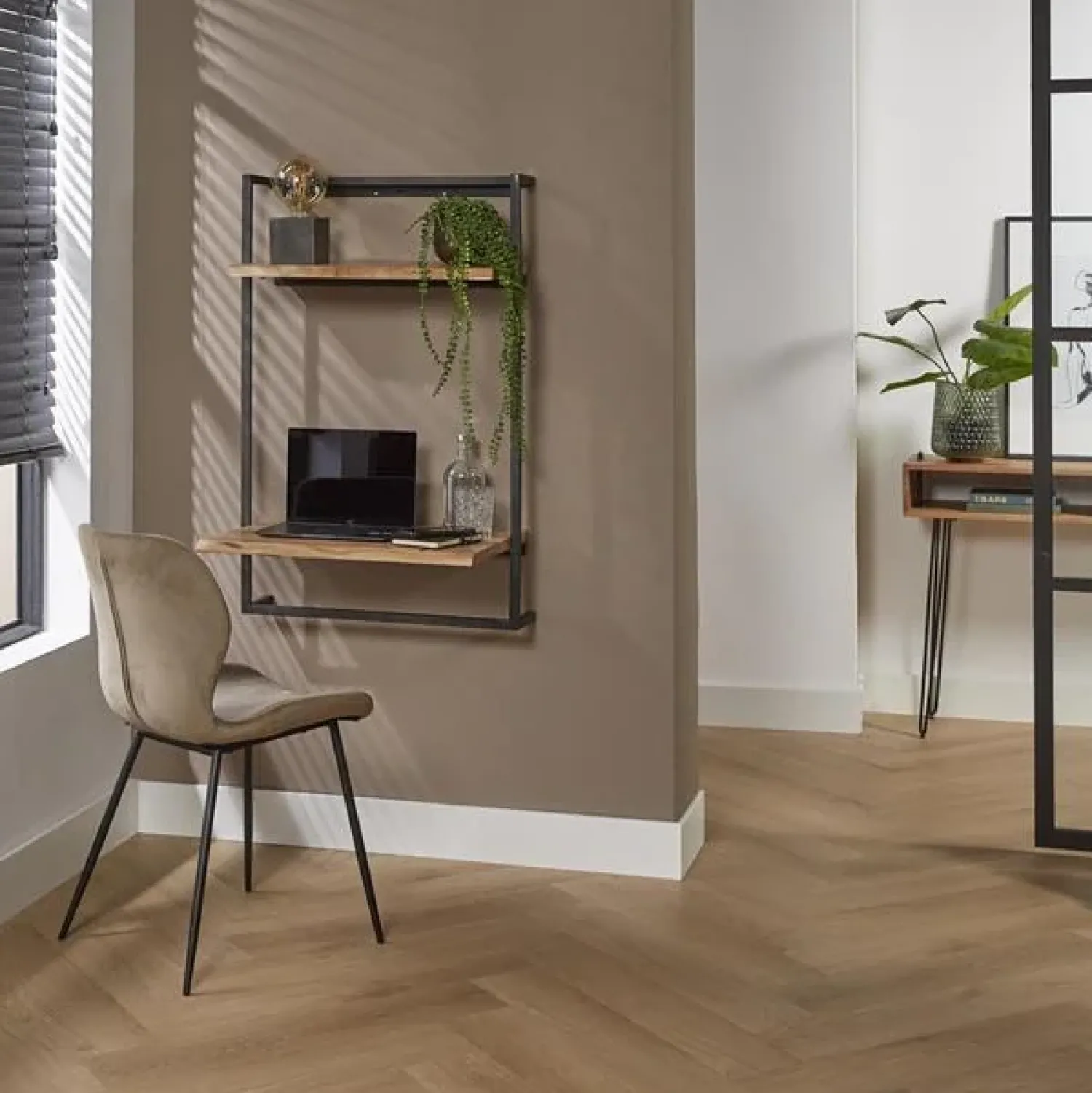Kalfort Bureautafels|Stockton bureau zwevend acacia naturel