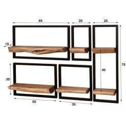 Kalfort Wandplanken|Wandrekken|Stockton XL wandplank set van 5 110cm