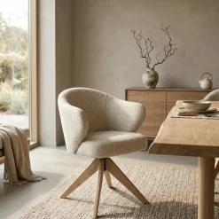 Eleonora Eetkamerstoelen|Stoel Connor naturel beige