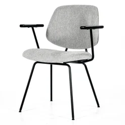 Eleonora Eetkamerstoelen|Stoel Lynn met arml - grijs fletcher
