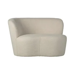 WOOOD Eetkamerbanken|Eetkamerbanken|Stone Bankje Links Boucle Creme 112cm