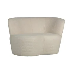 WOOOD Eetkamerbanken|Eetkamerbanken|Stone Bankje Rechts Boucle Creme 112cm