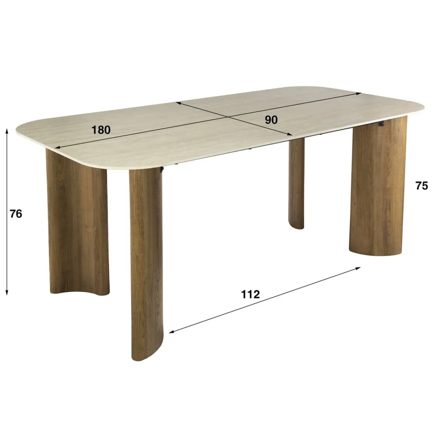 Kalfort Eettafels|Strato Eettafel Keramiek travertin 180cm