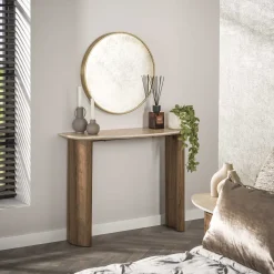 Kalfort Sidetables|Strato Sidetable/Kaptafel Keramiek travertin 100cm