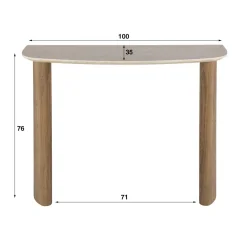 Kalfort Sidetables|Strato Sidetable/Kaptafel Keramiek travertin 100cm