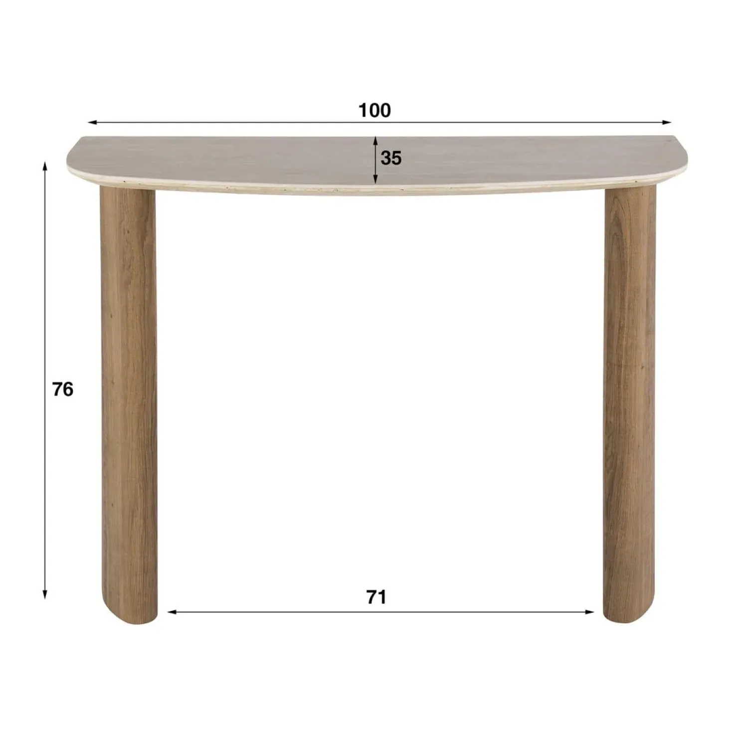 Kalfort Sidetables|Strato Sidetable/Kaptafel Keramiek travertin 100cm